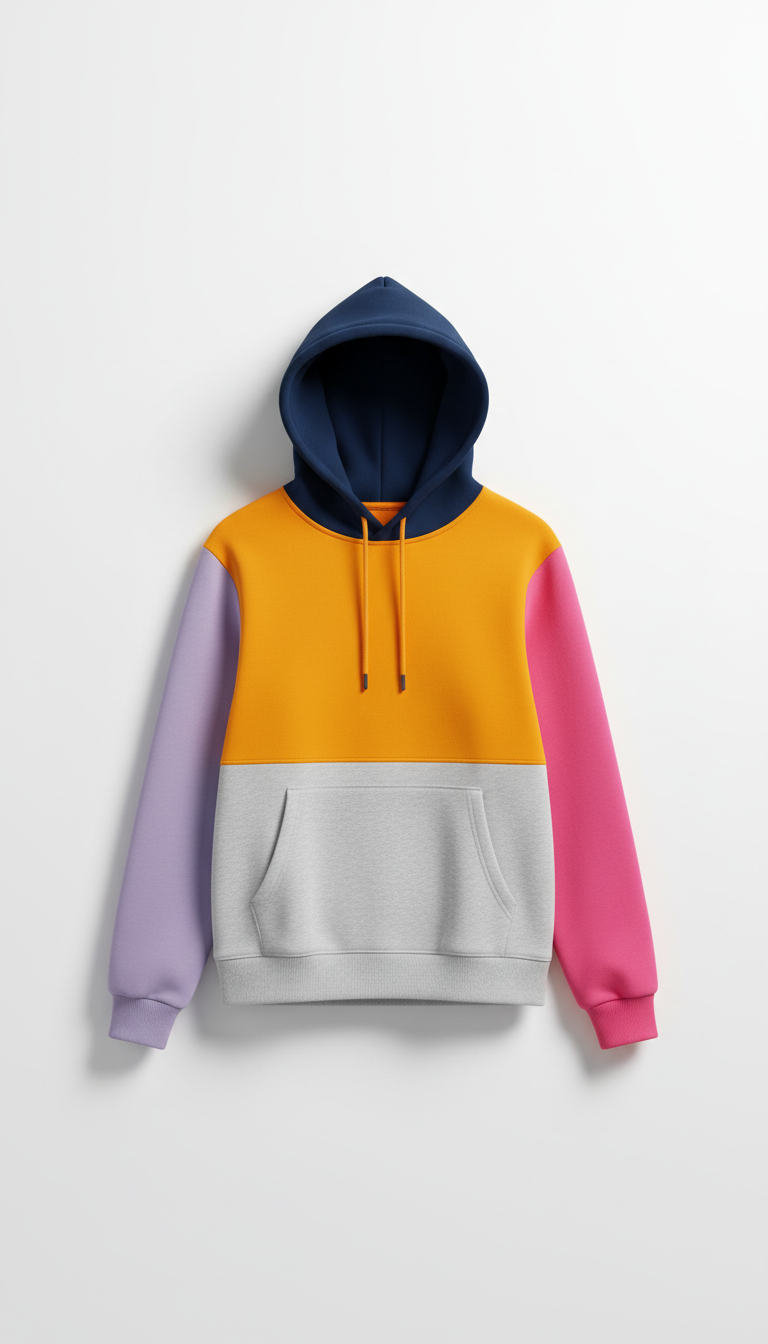 Color-Blocked Hoodie in Soft Fleece