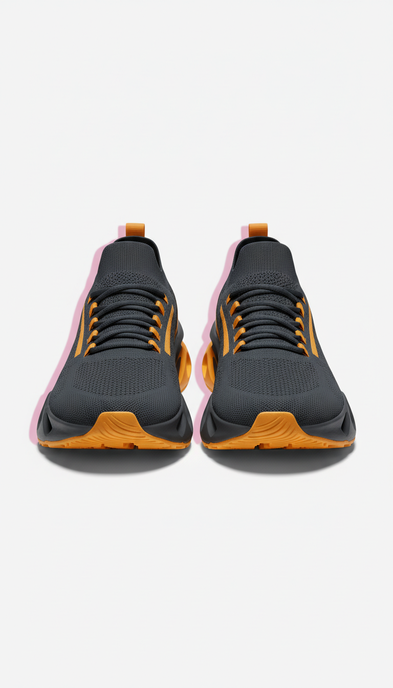 Modern Sneakers with Solar Orange Accents